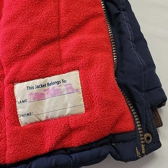 Oshkosh B’gosh Navy Blue Hooded Jacket Winter Coat Full Zip Kids Boys 3T - Picture 8 of 10